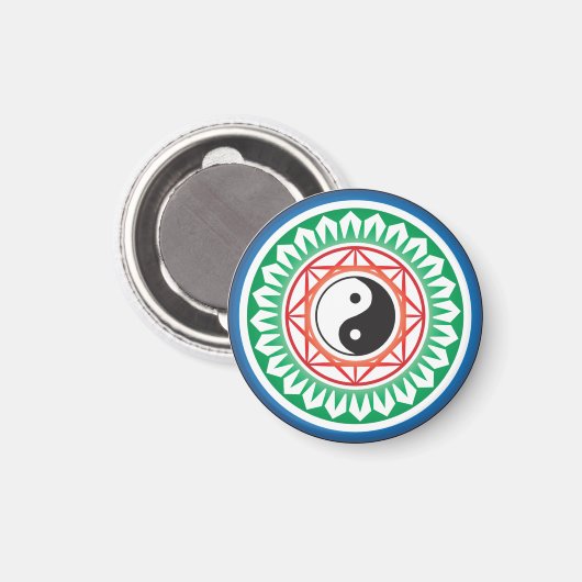 Mah Jongg Yin Yang One Dot Magnet (Voorkant / Achterkant)