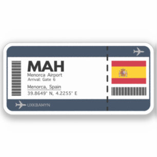 MAH Menorca Vliegveld Sticker - Spaans Reizen