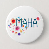 MAHA Floral Ronde Button 7,6 Cm (Voorkant)