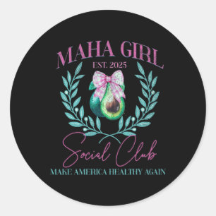 Maha Girl Social Club Trump Kennedy Make America H Ronde Sticker