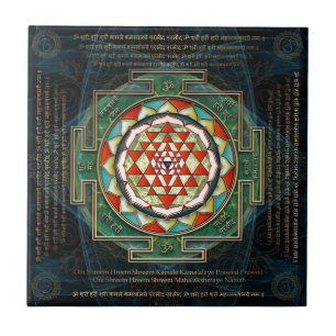 Maha Lakshmi Mantra & Shri Yantra Tegeltje