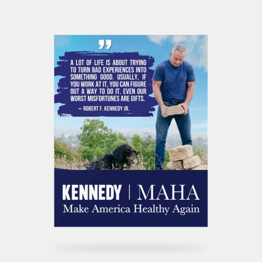 MAHA Maak Amerika weer gezond Kennedy Dog 🇺🇸 Acryl Bord (Voorkant)