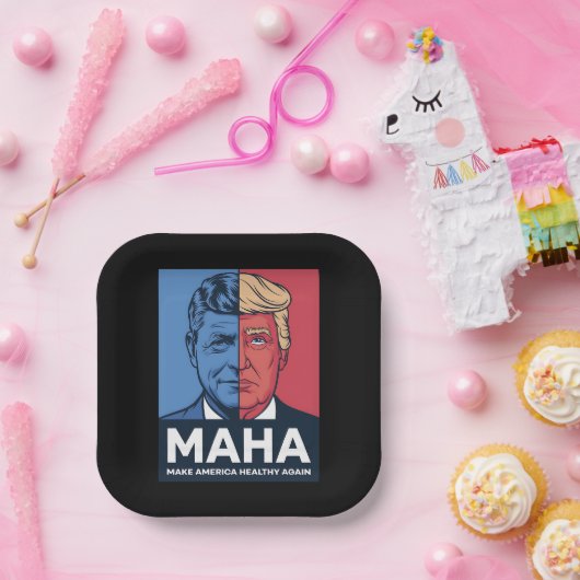 MAHA Maak Amerika weer gezond Trump 2024 Papieren Bordje (Feest)