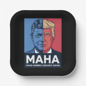 MAHA Maak Amerika weer gezond Trump 2024 Papieren Bordje (Voorkant)