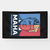 MAHA Maak Amerika weer gezond Trump 2024 Spandoek (Horizontaal)