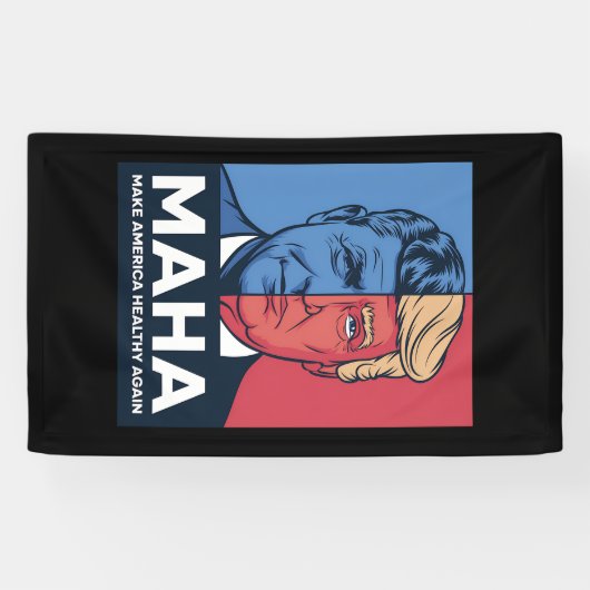 MAHA Maak Amerika weer gezond Trump 2024 Spandoek (Horizontaal)