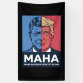 MAHA Maak Amerika weer gezond Trump 2024 Spandoek (Verticaal)