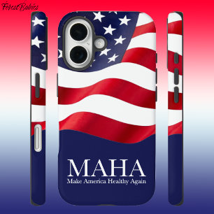 MAHA Maak Amerika weer gezond VS Vlag 🇺🇸 iPhone 16 Hoesje
