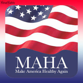 MAHA Maak Amerika weer gezond VS Vlag 🇺🇸 Vierkante Sticker