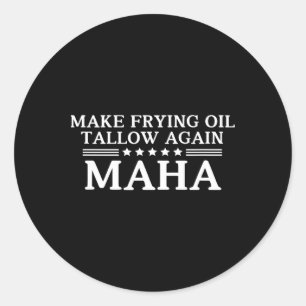 Maha Maak Friturolie Tallow Weer Stop Zaadoliën R Ronde Sticker