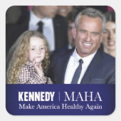 MAHA Make America Healthy Again Kennedy Kind 🇺🇸 Vierkante Sticker (Voorkant)