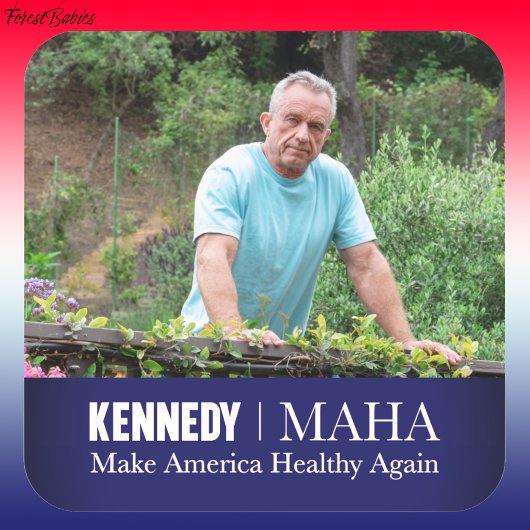MAHA Make America Healthy Again RFK jr. Kennedy Vierkante Sticker