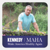 MAHA Make America Healthy Again RFK jr. Kennedy Vierkante Sticker (Voorkant)