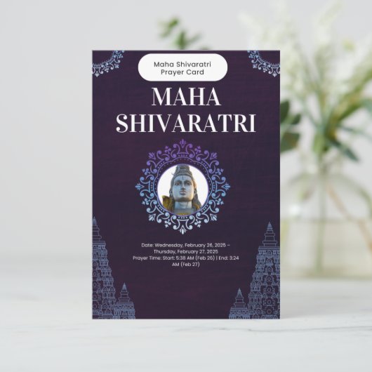 Maha Shivaratri Gebed Kaart 2025 (Staand voorkant)