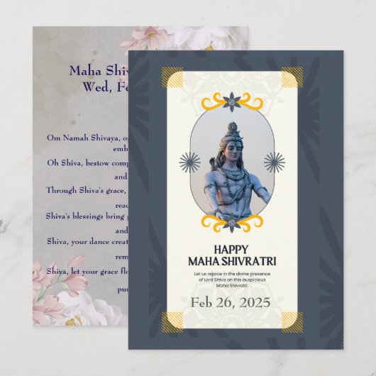 Maha Shivaratri Gebed Kaart 2025 (Voorkant / Achterkant)