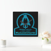 Maha Shivratri - Happy Maha Shivratri Two-Tone Co Vierkante Klok (Huis)