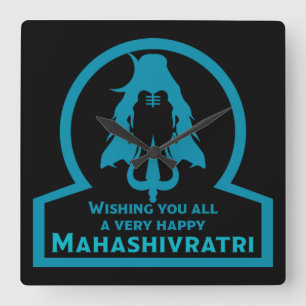 Maha Shivratri - Happy Maha Shivratri Two-Tone Co Vierkante Klok