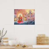 Maha Vishnu en Lakshmi-Poster Poster (Keuken)