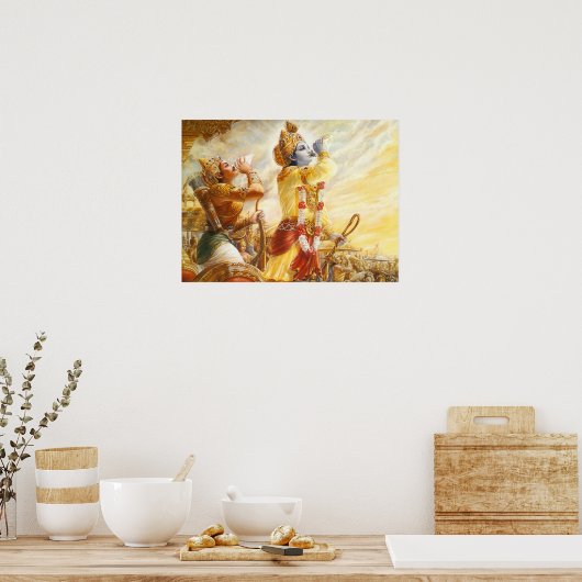 Mahabharat - Lord Krishna & Arjun Poster (Keuken)