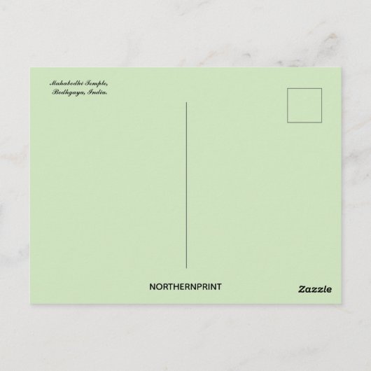Mahabodhi Temple Bodhgaya India Briefkaart (Achterkant)