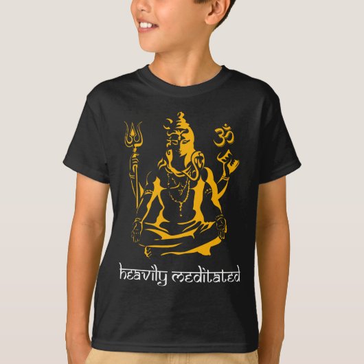 Mahadev zit zwaar gemediteerd hindoeïst t-shirt (Voorkant)