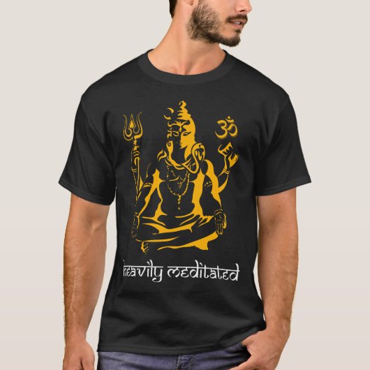 Mahadev zit zwaar gemediteerd hindoeïst t-shirt (Voorkant)