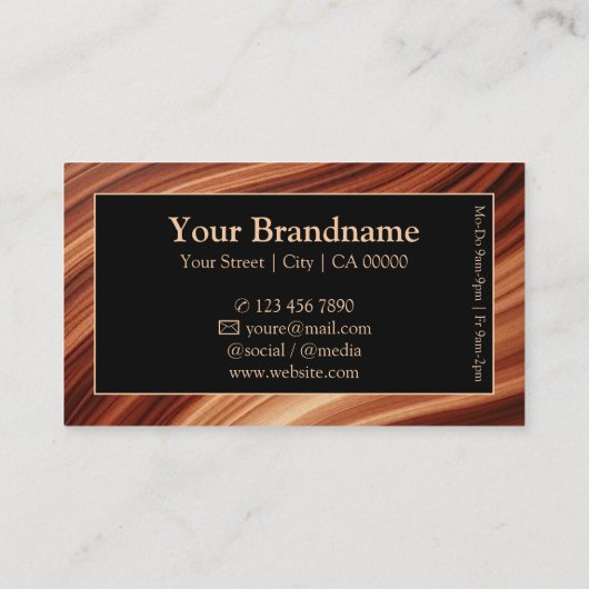 Mahaghoni houten stijl Lijst Logo Sjabloon Visitekaartje (Achterkant)