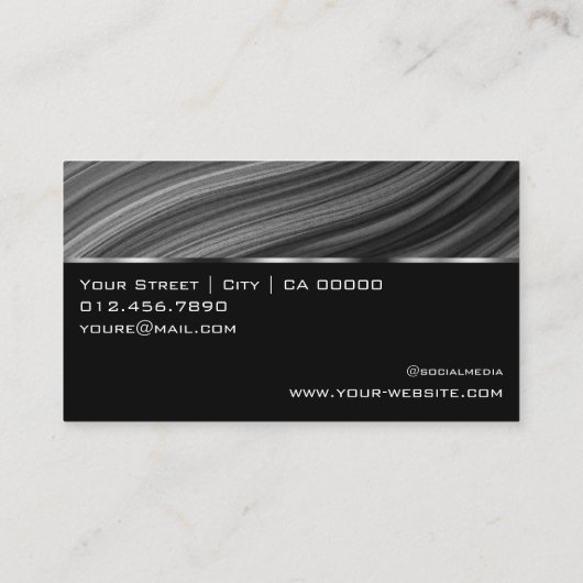 Mahaghoni Textuur Houten Houtkorrel Logo Grijs Visitekaartje (Achterkant)