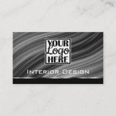 Mahaghoni Textuur Houten Houtkorrel Logo Grijs Visitekaartje (Voorkant)