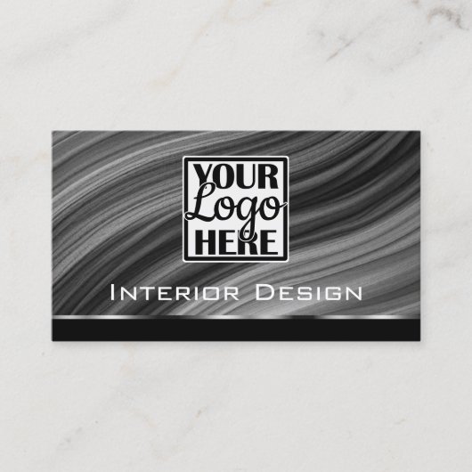 Mahaghoni Textuur Houten Houtkorrel Logo Grijs Visitekaartje (Voorkant)