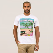 Mahahual Mexicaanse strandposter T-shirt (Voorkant volledig)