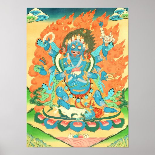 Mahakala met zes armen poster (Voorkant)