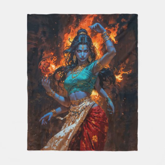 Mahakali – Het Levende Vuur Fleece Deken (Voorkant)
