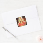 MAHALAXMI DEVI INDIASE GODIN VAN RIJKDOM / FORTU VIERKANTE STICKER (Envelop)