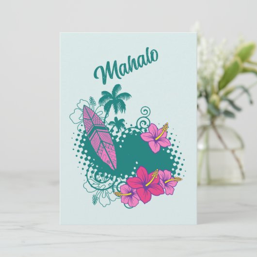 Mahalo bedankt in het Hawaiiaans (Staand voorkant)