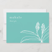 mahalo | bloem | tropisch | BLAUWGROEN | Dank u we Bedankkaart (Voorkant)