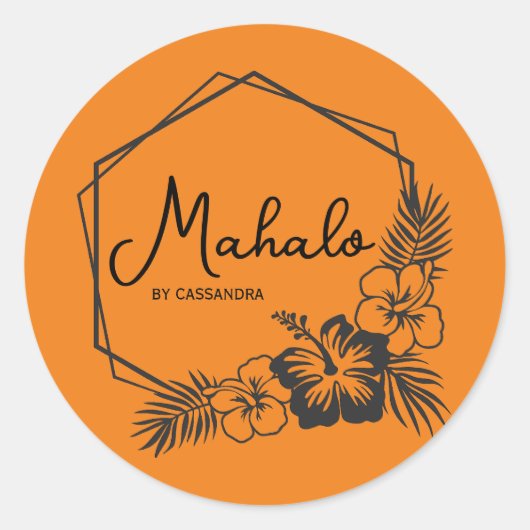 Mahalo dank u aanpasbare Hawaiiaanse sticker (Voorkant)