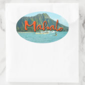 Mahalo Diamond Head Ovale Sticker (Tas)