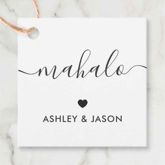 Mahalo Gift Label, bruiloft Dank je Labels, Kraft Bedankjes Labels (Voorkant)
