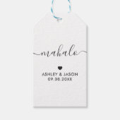 Mahalo Gift Label, bruiloft Dank je Labels, Kraft Cadeaulabel (Voorkant)