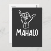 Mahalo Hawaii Gift Hang Loose Briefkaart (Voorkant / Achterkant)