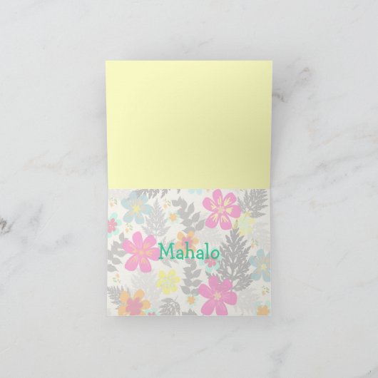Mahalo hawaiian bedankt je kaart (Binnen)