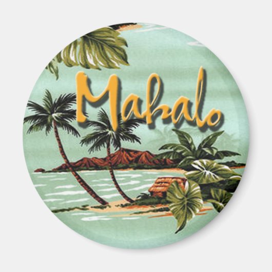 Mahalo Hawaiian Island Sticker Magneet (Voorkant)