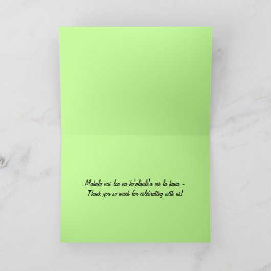 Mahalo Hawaiian Witte Hibiscus Feest Bedankkaart (Binnen)