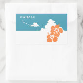 MAHALO Hibiscus Blue Sky Rectangle Rechthoekige Sticker (Tas)