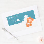 MAHALO Hibiscus Blue Sky Rectangle Rechthoekige Sticker (Envelop)