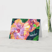 Mahalo Hibiscus Dank je wel Kaart (Voorkant)