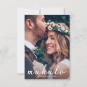 Mahalo Modern Elegant Wedding Bedankt voor je foto (Voorkant)