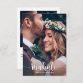 Mahalo Modern Elegant Wedding Bedankt voor je foto (Voorkant / Achterkant)