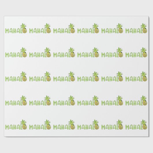 Mahalo Pineapple Cadeaupapier (Vlak)